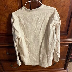 Men’s (unironed) linen shirt coofland brand beige long sleeve